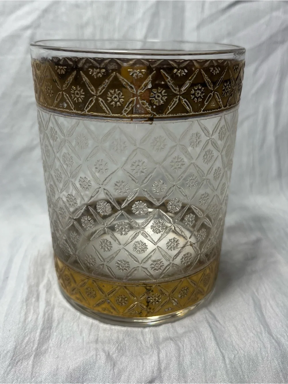 4 Vintage Culver Scintilla 22k Gold Lowball Tumblers MCM Hollywood Regency Rocks
